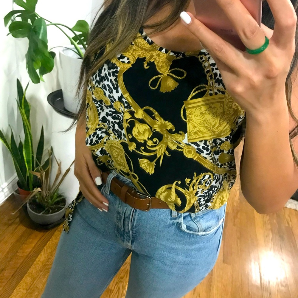 Black and gold tank top